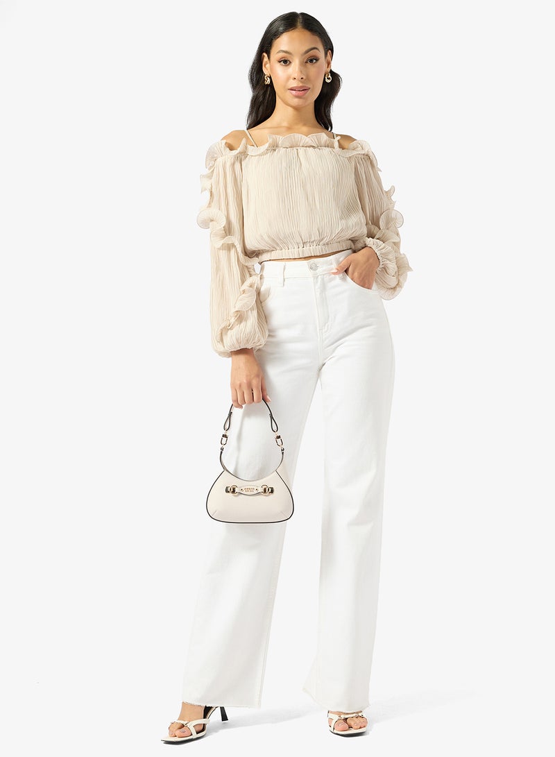 GUESS Gabriella Ruffle Long Sleeve Top - Image 4